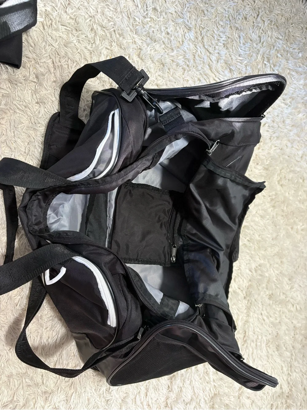 Under Armour Black Duffel Bag with White Logo - Men